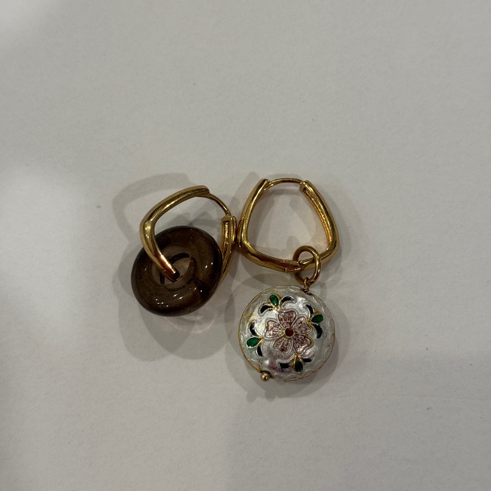 Anthropologie Floral Mix & Match Earrings